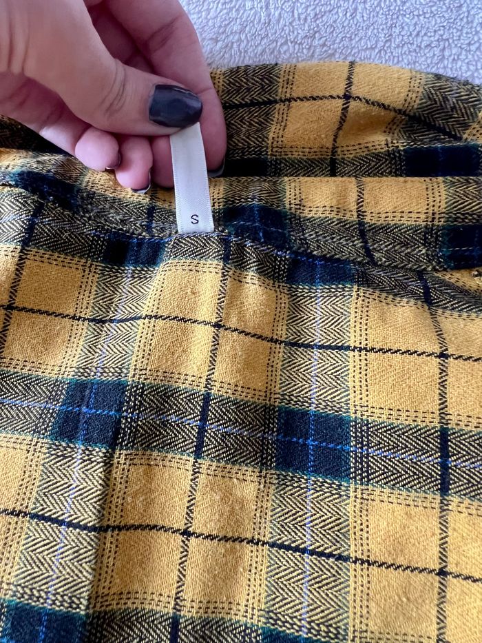 Chemise à carreaux jaune – taille S - photo numéro 4