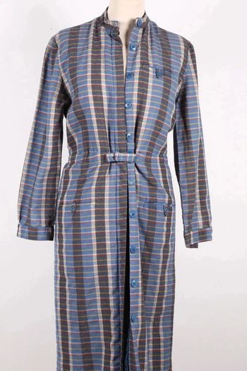 "Superbe robe casual vintage 80's Cacharel en laine mélangée motif à carreaux (#240453)