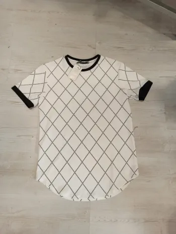 Tee shirt uni blanc avec imprimés noir homme xxl