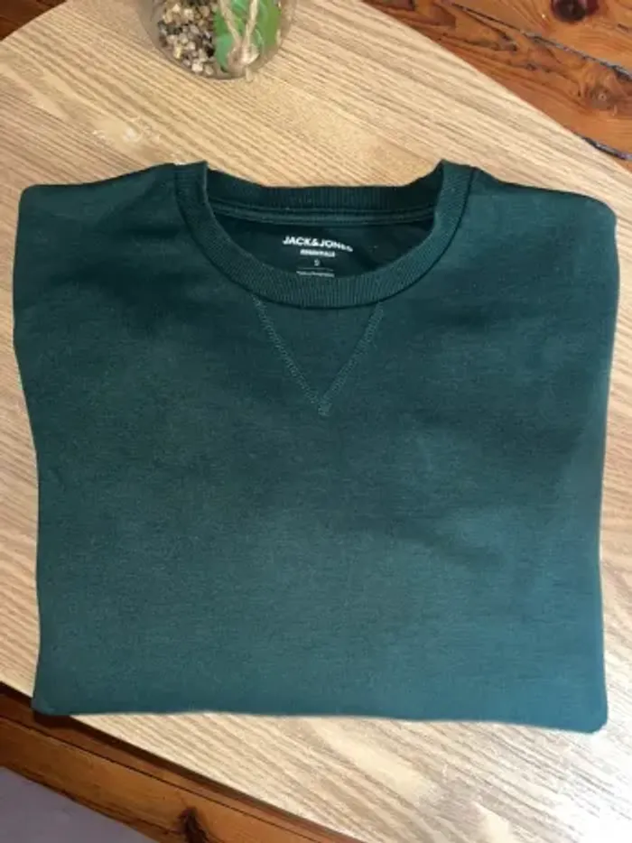 Sweat sans capuche vert foncé jack & jones taille S