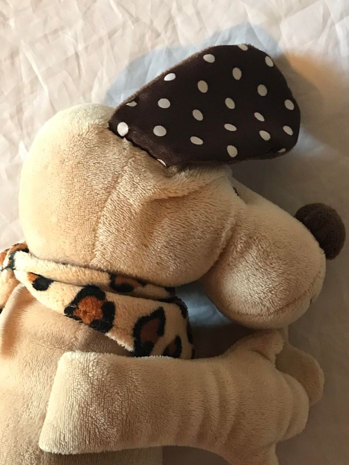 Petit Chiot Chien Longues Jambes Molles Bandana Peau Guépard Os Creux Peluche Petits Enfants Bébés - photo numéro 5