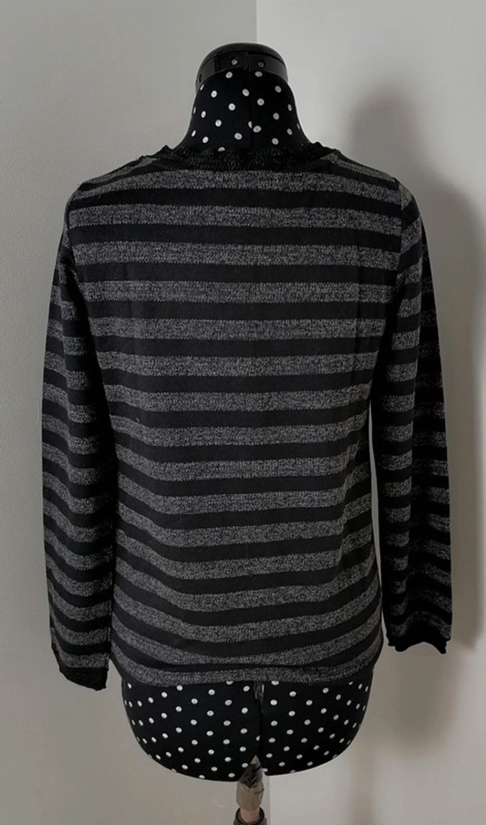 Pull léger rayures noir gris Taille S It Hippie - photo numéro 5