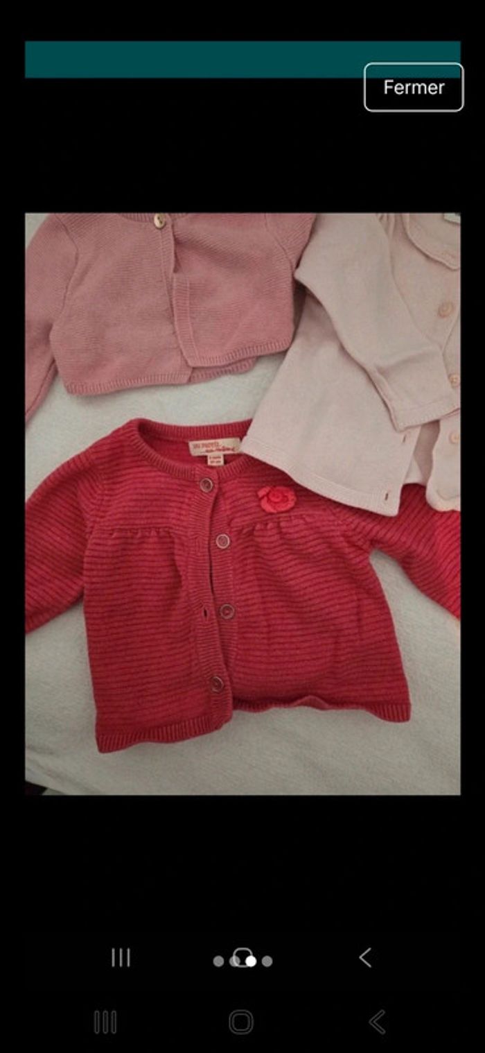 Lot 3 gilets 3 mois fille - photo numéro 3