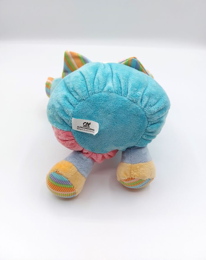 Peluche doudou chien blanc rose bleu CREDIT AGRICOLE CA Alpes Provence libellule - photo numéro 4