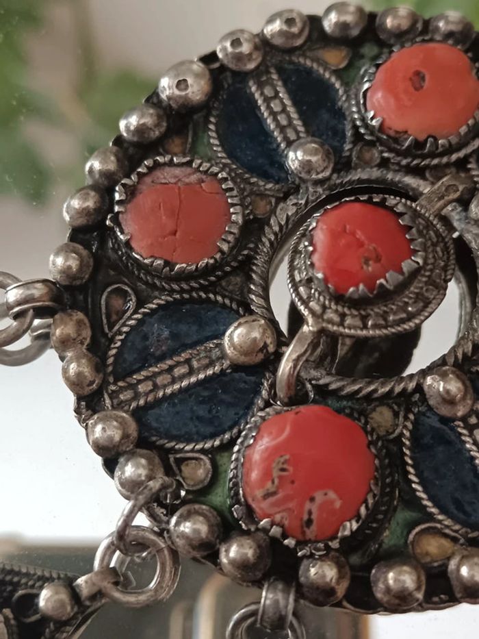 Collier berbère email et corail - photo numéro 4
