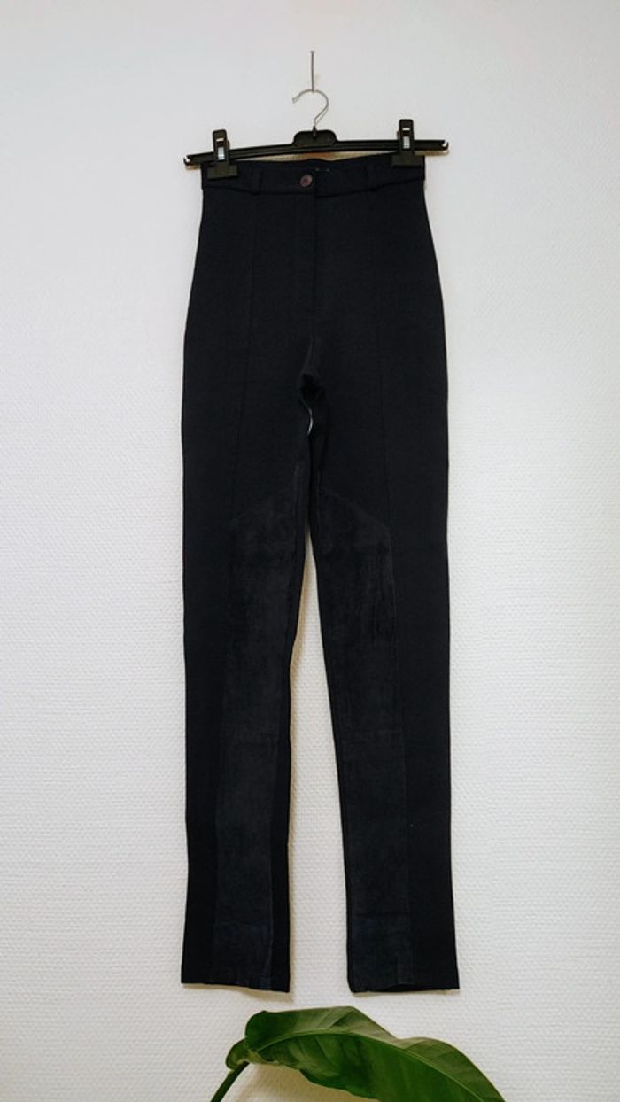 Pantalon legging taille haute en polyamide lycra et daim taille 36 marque absolue