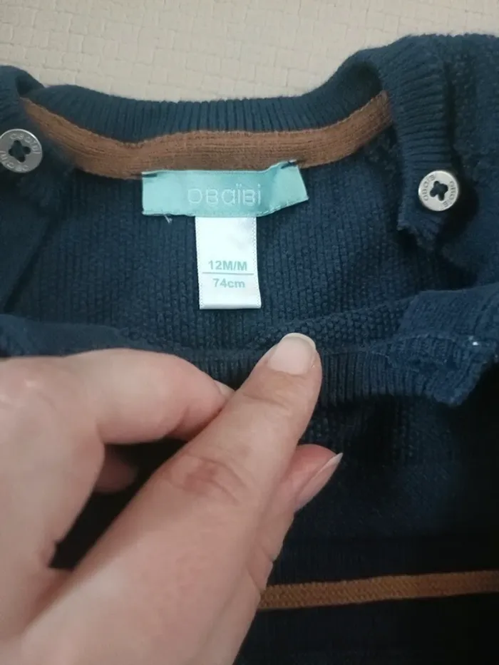 Ensemble pull + pantalon obaibi 12 mois - photo numéro 3