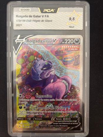 Carte Pokémon Roigada de Galar V FA 179/198 E&B Règne de Glace PCA 9.5 FR