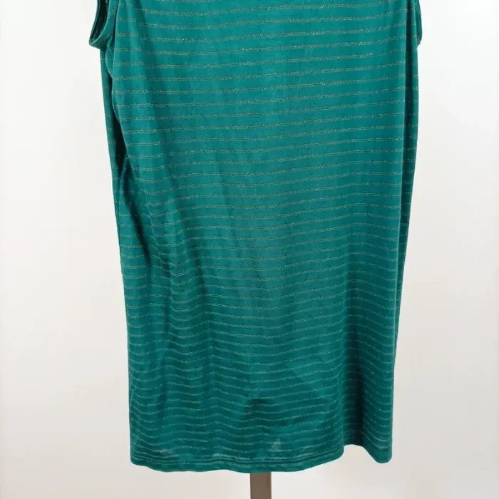 Débardeur vert turquoise rayé lurex Promod T.38/M chic été léger sans manches A1105 - photo numéro 4