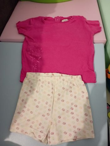 Ensemble haut manches courtes et short 6 mois