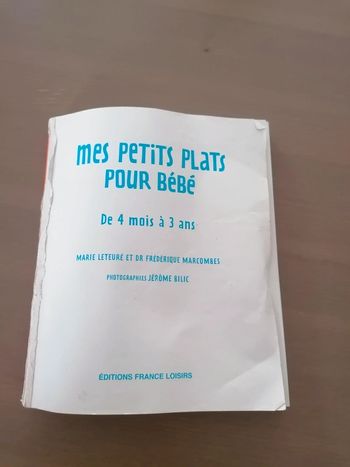 Livre mes petits plats pour bébé
