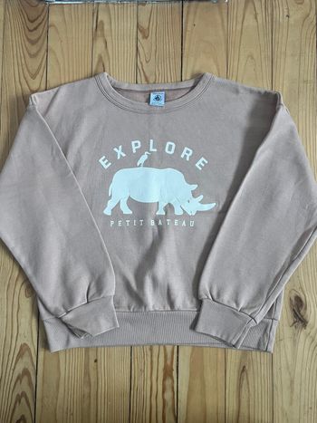Sweat rose Petit Bateau 10 ans neuf