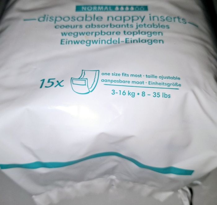 Coeur jetable pour couches lavable + lingettes aqua - photo numéro 3