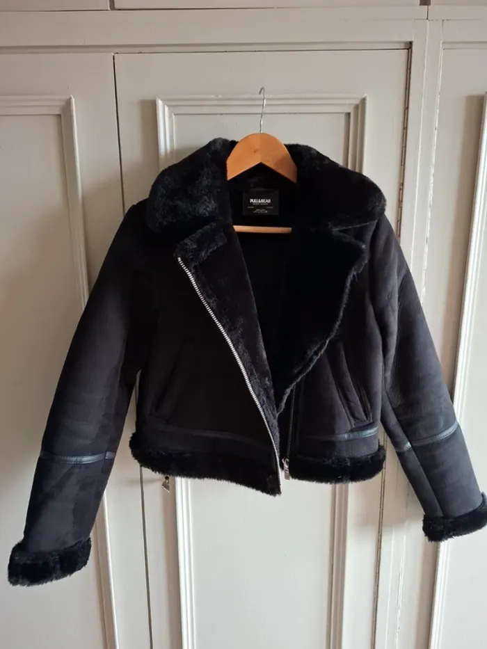 Veste aviateur en fausse fourrure P&B