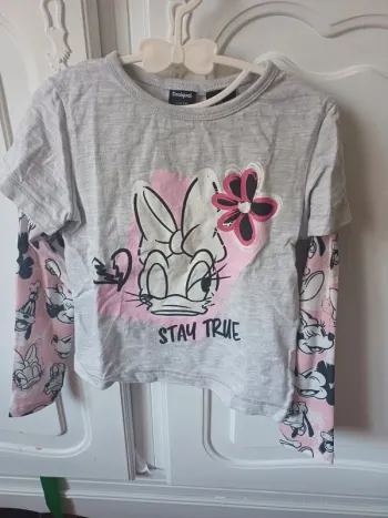 Tee-shirt manches longues effet superposé Desigual × Disney taille 5-6 ans
