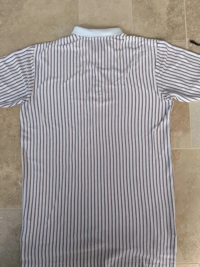 Polo Ralph Lauren homme L extra long vintage rayures verticales excellent état sauf une tache devant - photo numéro 14