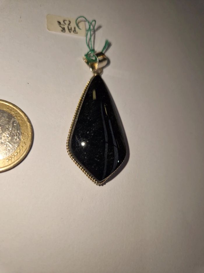 Pendentif obsidienne argentée Mexique - photo numéro 5