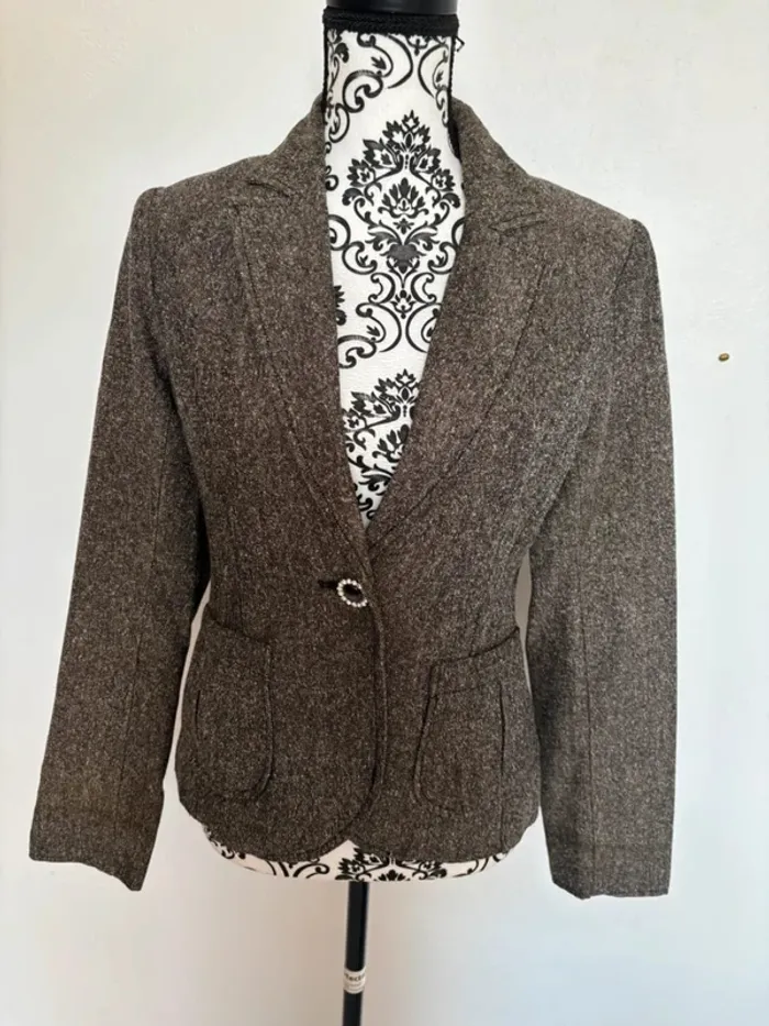 Blazer femme marron chiné 38