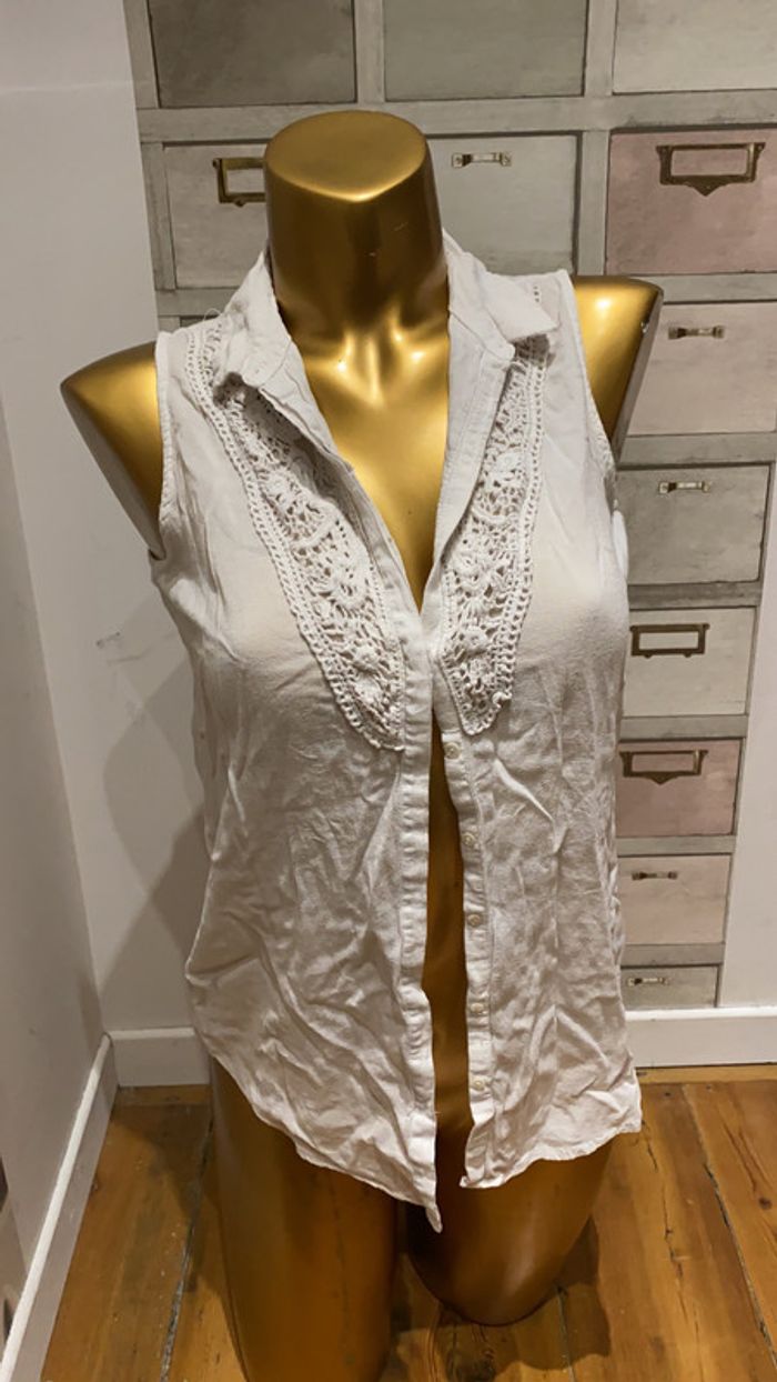 Chemisier blanc manche courte Neuf