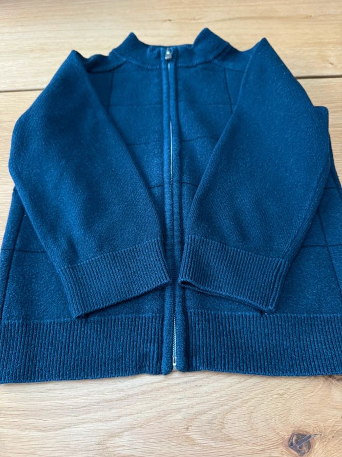 Gilet bleu marine zippé 18% laine - Taille 6 Ans - photo numéro 7