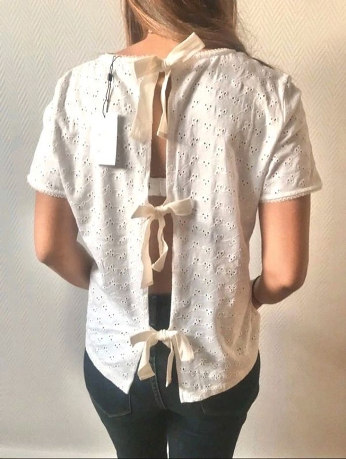 Magnifique  T-shirt ajourée Blanc  | Claudie Pierlot - photo numéro 8