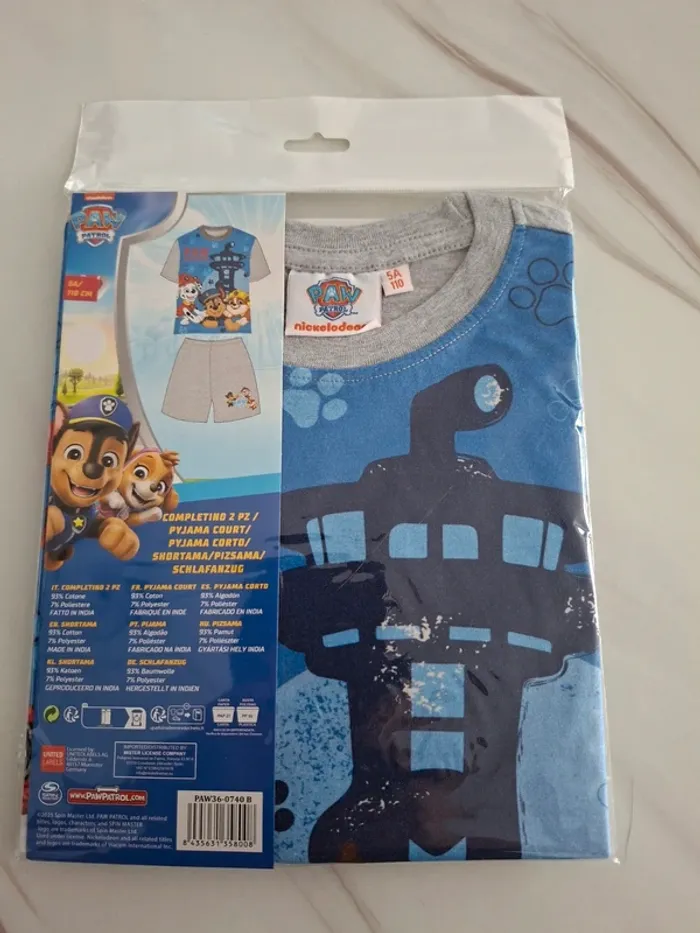 Ensemble short Tee-shirt Pat Patrouille Paw Patrol neuf avec étiquette taille 5 ans - photo numéro 2