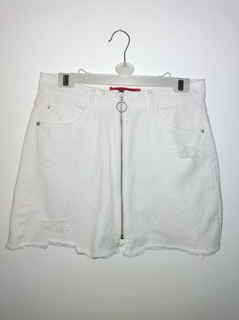 Jupe en jeans blanc Jennyfer 38