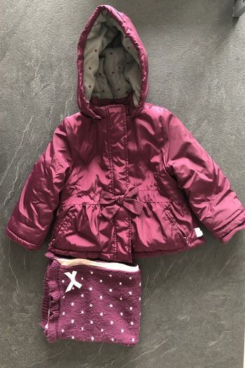 Lot Manteau et écharpe prune