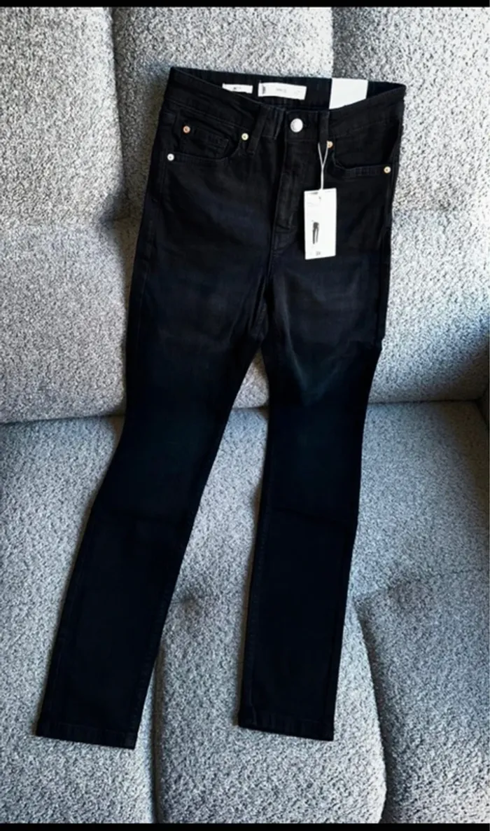 Jean skinny Abby Denim noir taille haute Mango neuf - photo numéro 3