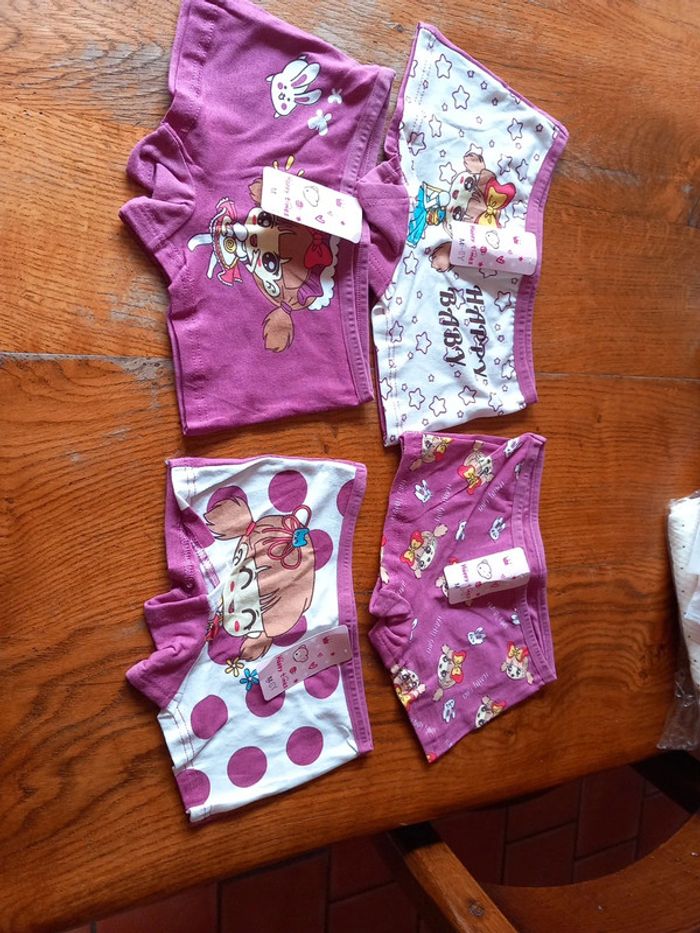 🚼lot 4 culottes boxers fille Neuf coton 6ans - photo numéro 2