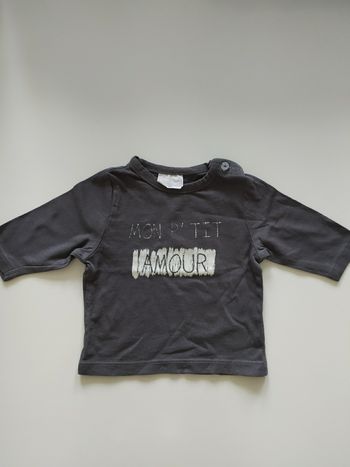 Tee shirt manches longues garçon 1 mois