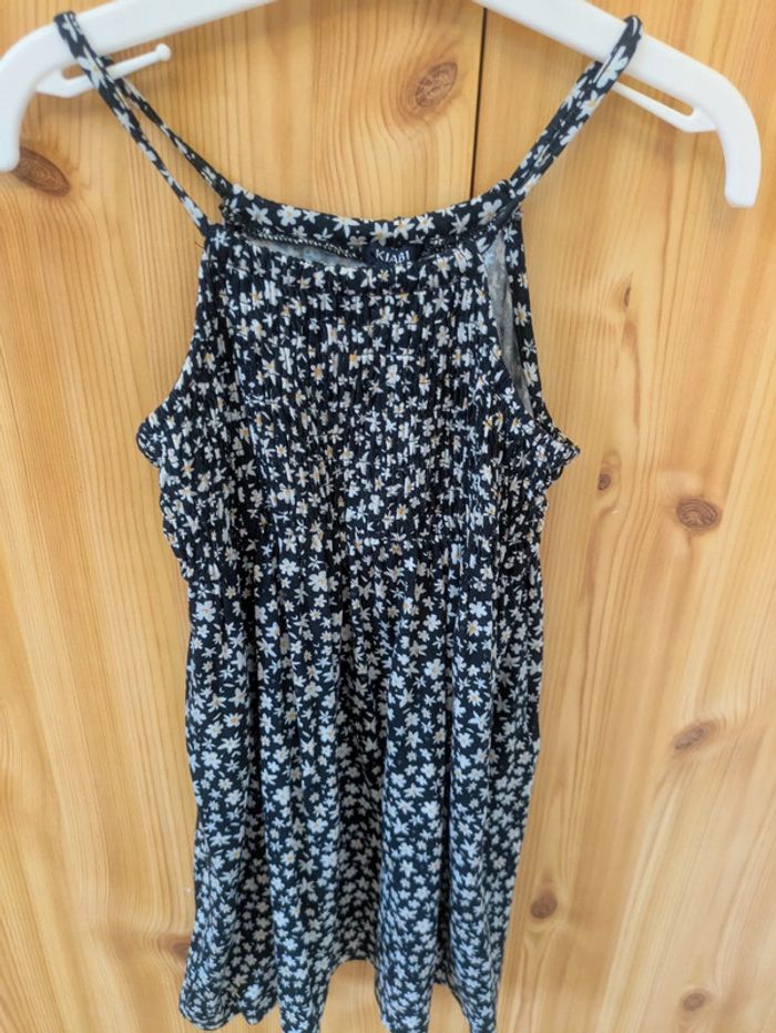 Robe légère fille fleurs bleue