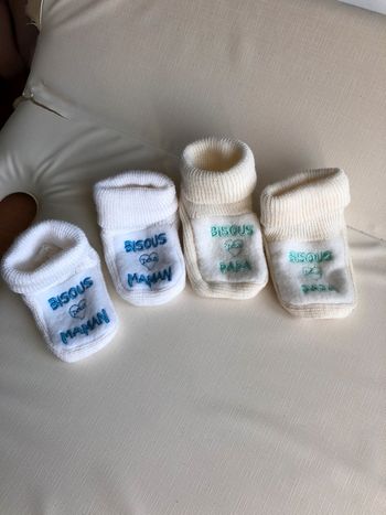Lot de 2 paires de chaussons bébé
