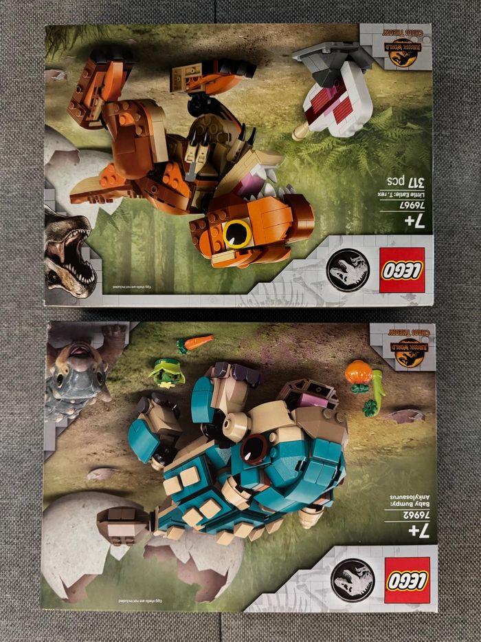 LEGO 76962 + 76967 – Jurassic World Bébé Bumpy + Little Eatie T-rex – Neufs scellés