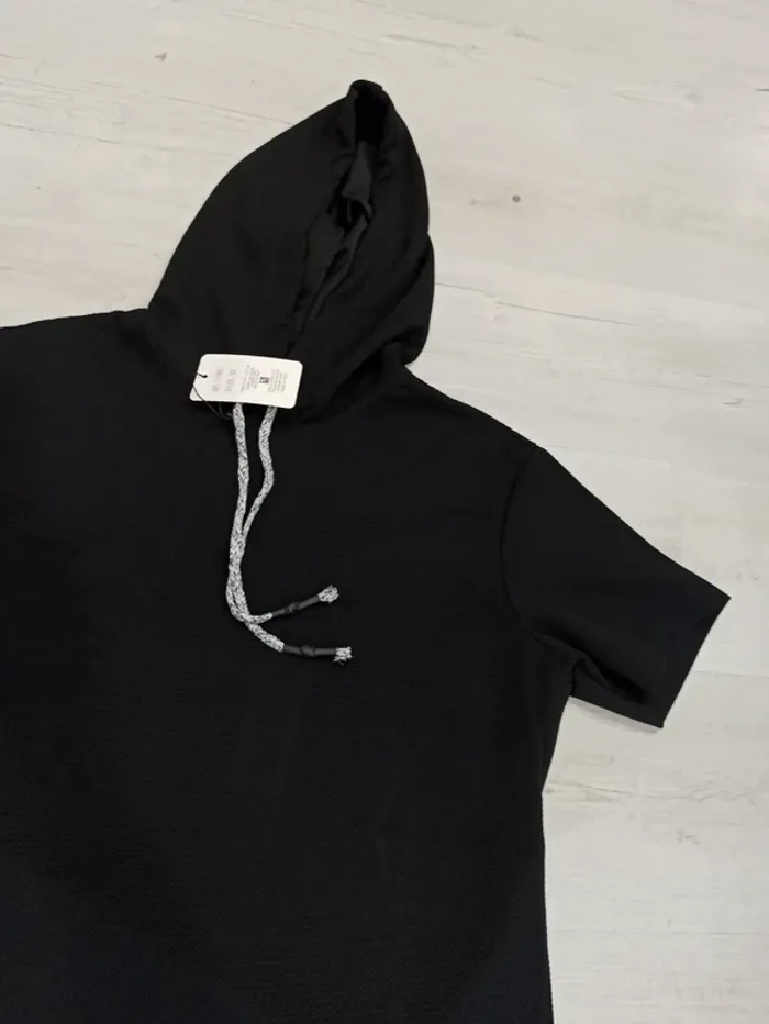 Tee shirt noir à capuche homme xl - photo numéro 2