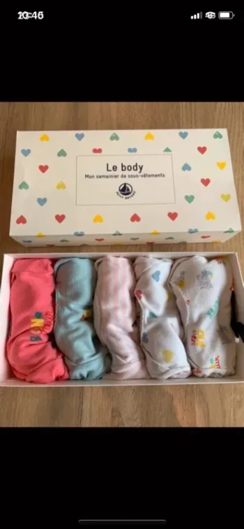 Semainier bodies petit bateau taille 3 mois