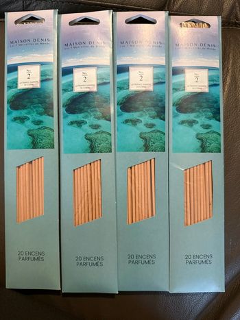 Lot de 80 bâtonnets d’encens neufs grande barrière de corail