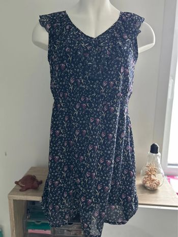 Jolie robe femme fleurie bleu