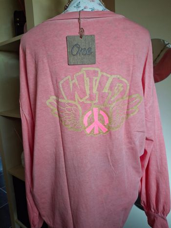 T shirt manches longues corail neuf étiqueté