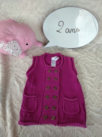 Gilet veste sans manche Fille 2 ans Palomino 100% coton