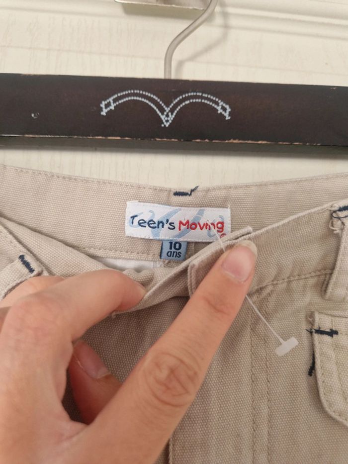 Neuf bermuda et pantacourt 2 en 1 beige fille Teen's moving 10 ans 100% coton - photo numéro 8