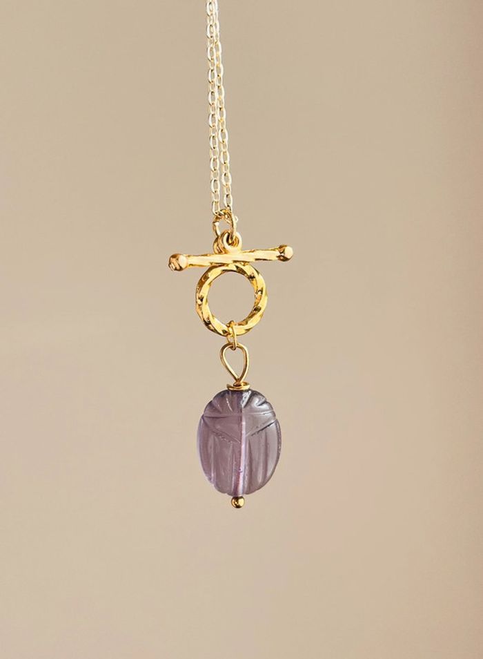 Collier talisman scarabée Améthyste - photo numéro 5
