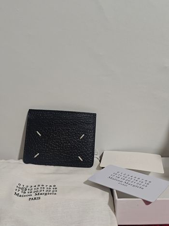 Porte-cartes en cuir mm6 aux lignes simples