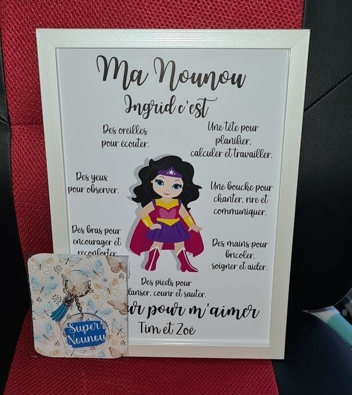 Cadeau cadre nounou personnalisé