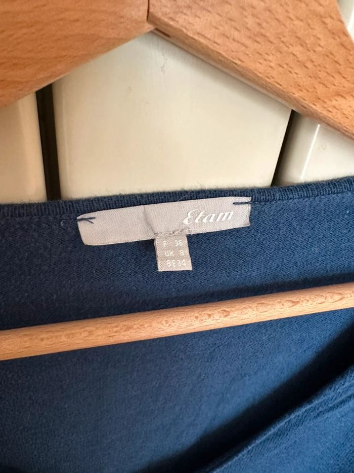Pull col V Etam S bleu marine - photo numéro 2