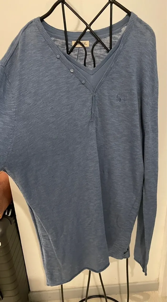 Pull homme Kaporal taille 44 - XXL coton et lin en très bon état - photo numéro 4