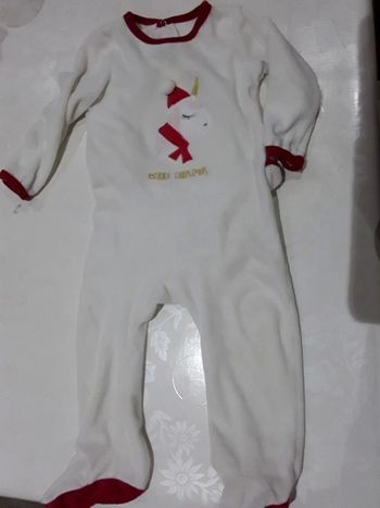 Pyjama bébé fille ou garçon 18 mois - 80 cm noël licorne