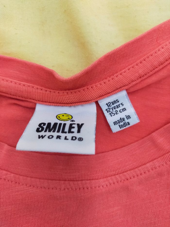 Tee-shirt débardeur corail+short long noir assorti garçon 12ans marque SMILEY WORLD - photo numéro 3