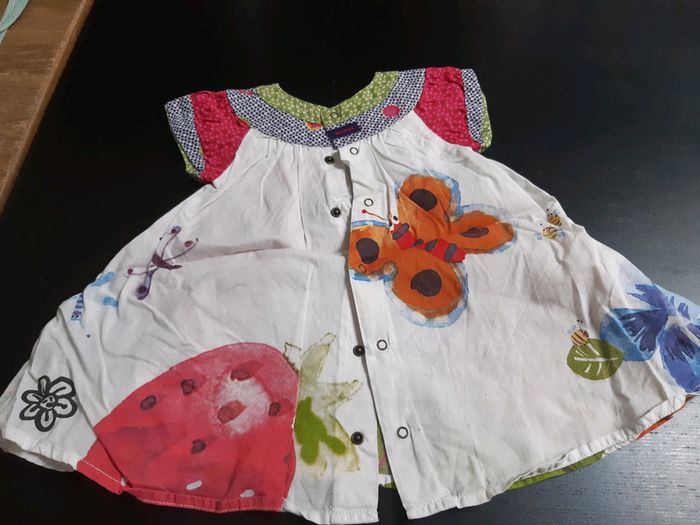 Robe été bebe fille catimini fleurs papillon escargot 3 mois - photo numéro 2