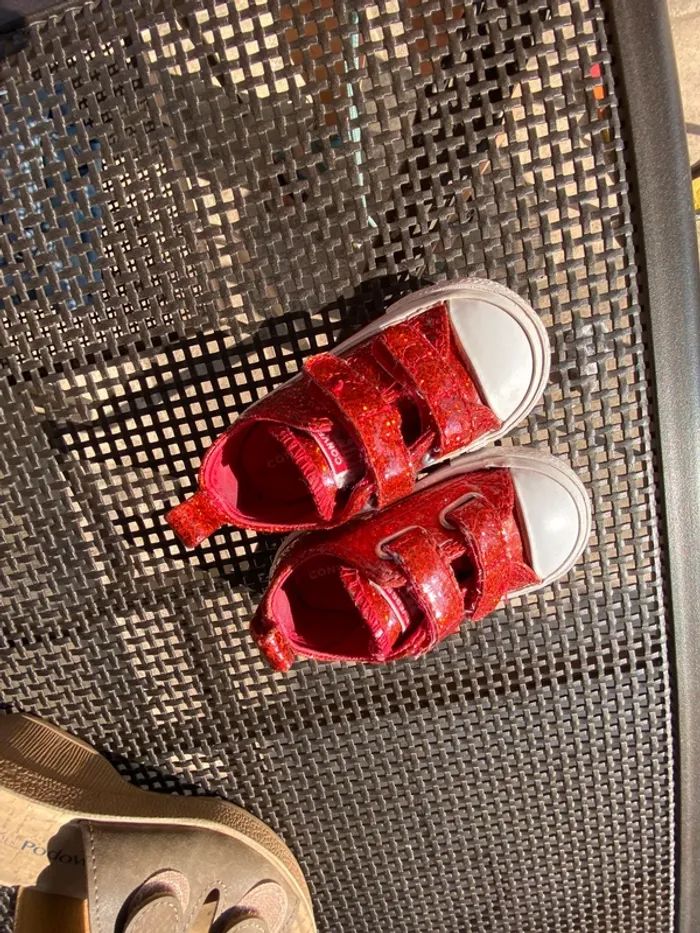 Converse 20 fille rouge pailleté vernis - photo numéro 13
